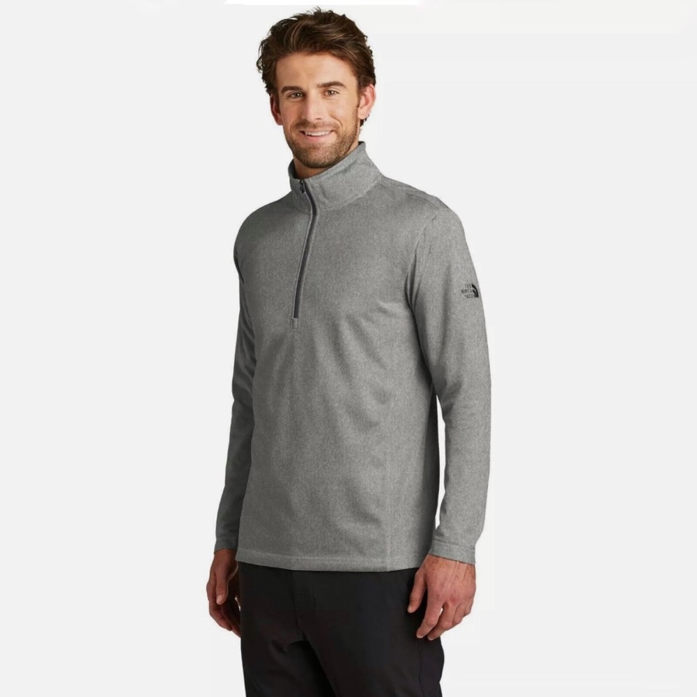 The North Face Men's Jacket Tech 1/4 Zip Pullover Fleece Long Sleeve Grey
